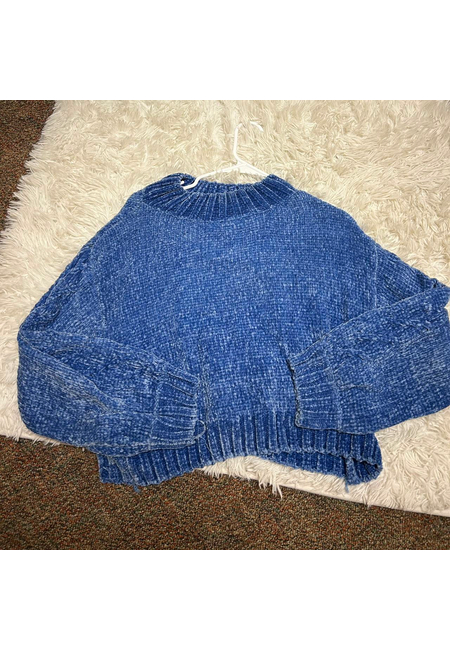 Синий пушистый свитер Zara