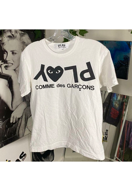 Женская бело-черная футболка Comme des Garçons