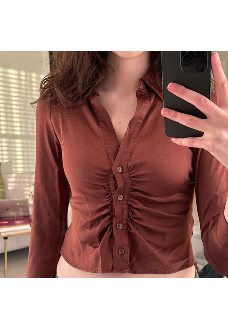 Женская коричневая блузка Zara