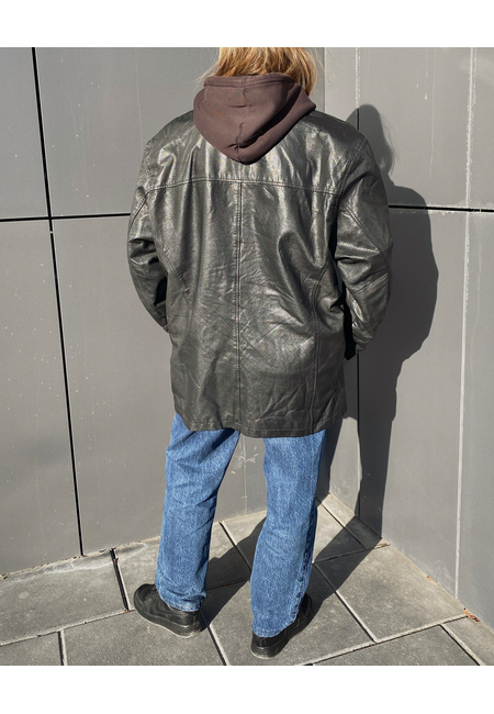 Мужская oversize-куртка из натуральной кожи