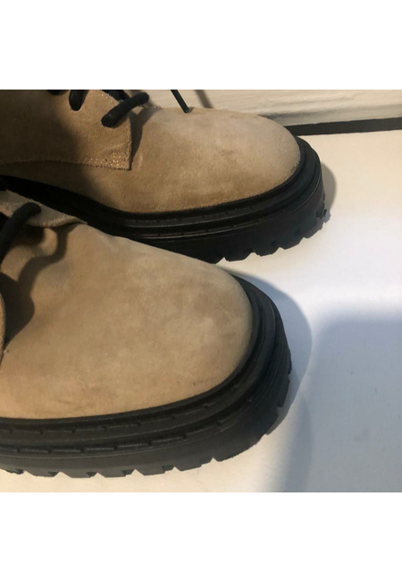 Женские коричнево-кремовые ботинки Massimo Dutti