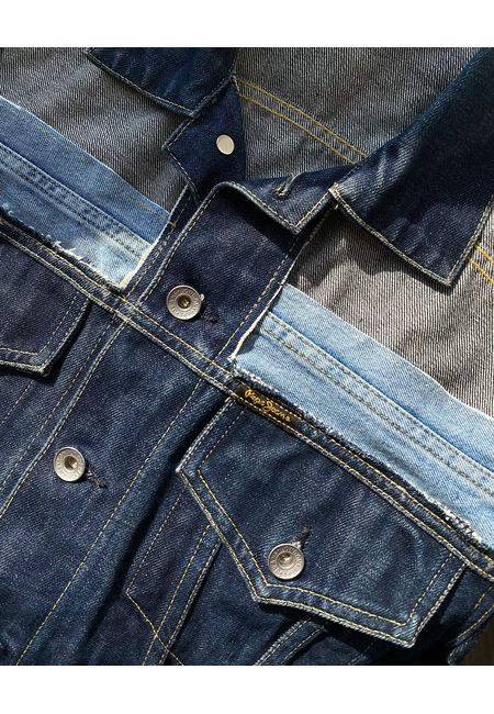 Апсайкл-джинсовка с вырезами